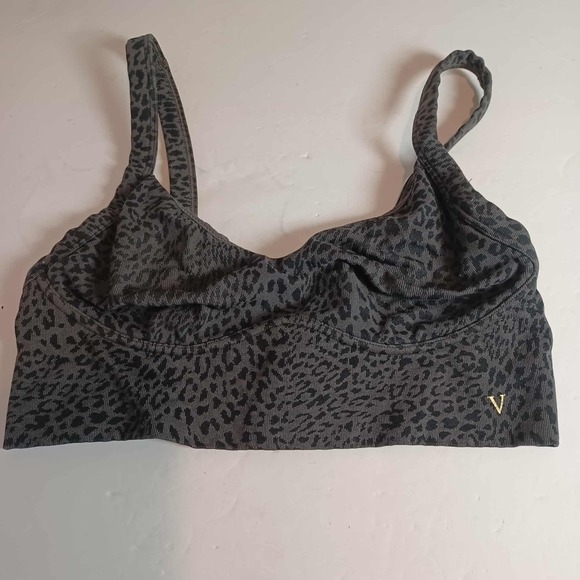 Victoria's Secret Other - Victoria's Secret M Wireless Lounge Sports Bra Bralette Leopard Print Black Grey